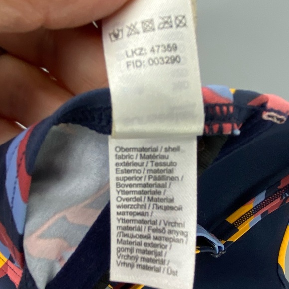 Sunseekers yellow, blue & pink abstract leaf print 2 piece bikini set - Picture 15 of 15